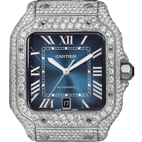 cartier santos custom diamond